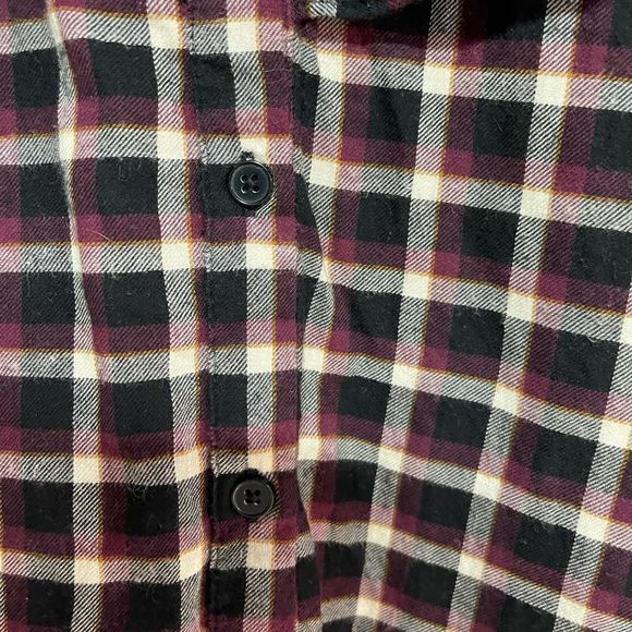 Monki Plaid Frill Ruffle Button-down Top Medium - Picture 8 of 10